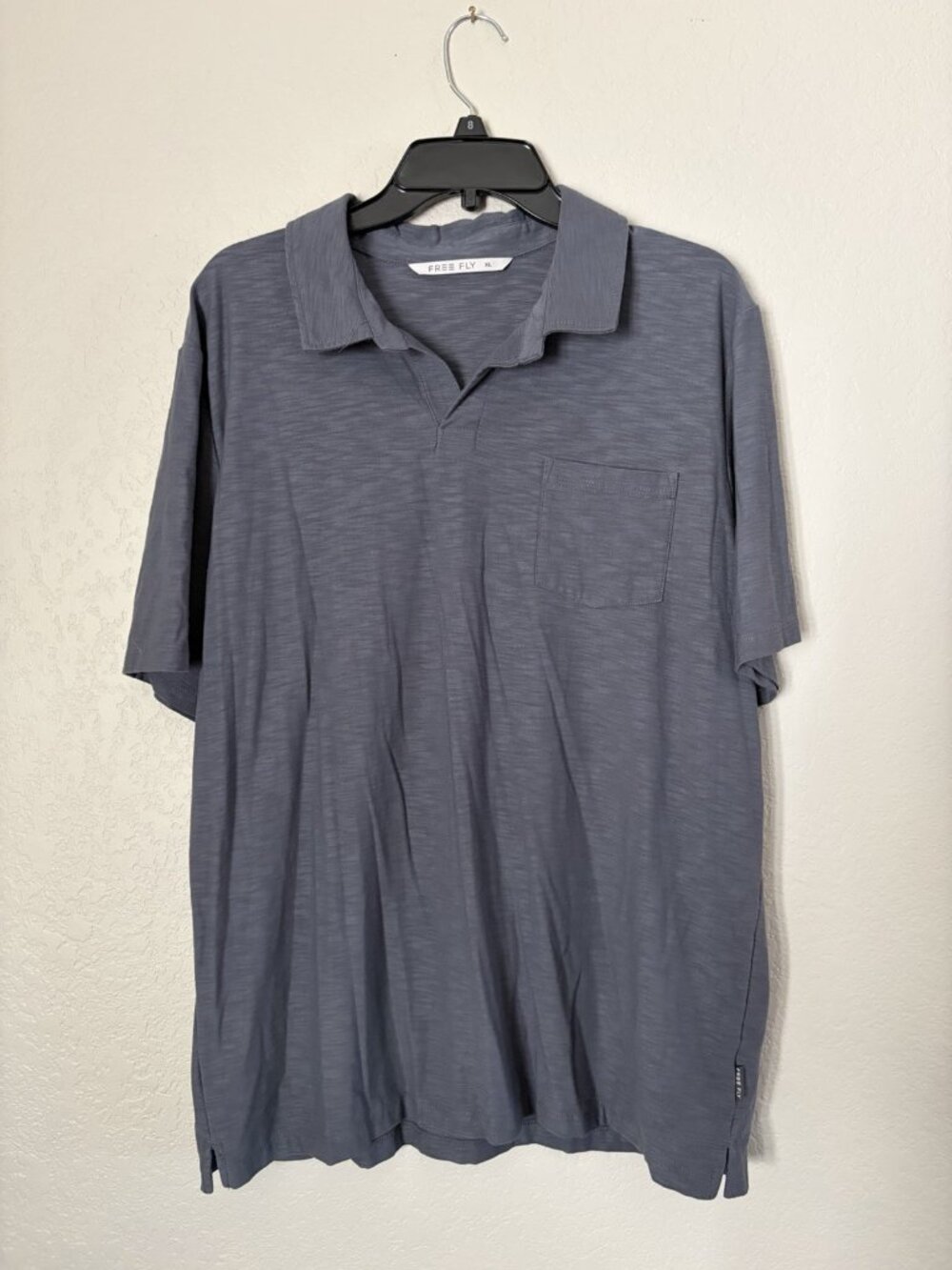 Free Fly Men’s XL Blue Gray Polo Short Sleeve Shirt